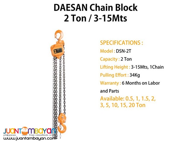 Chain Block 2 Ton (Made In Korea)