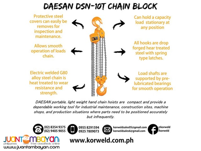 Chain Block 10 Ton (Made In Korea)