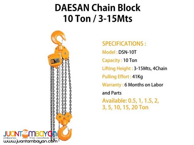 Chain Block 10 Ton (Made In Korea)