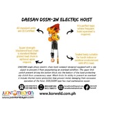 Electric Hoist 2 Ton Motorized Trolley (Made In Korea)