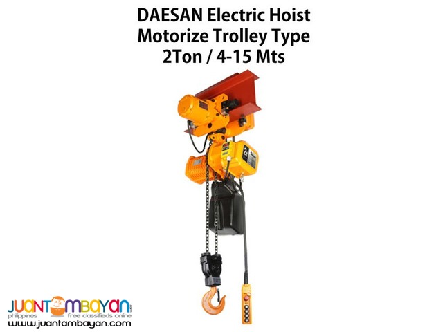 Electric Hoist 2 Ton Motorized Trolley (Made In Korea)