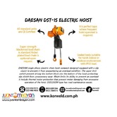 Electric Hoist 1 Ton Hook Suspension Type (Made In Korea)