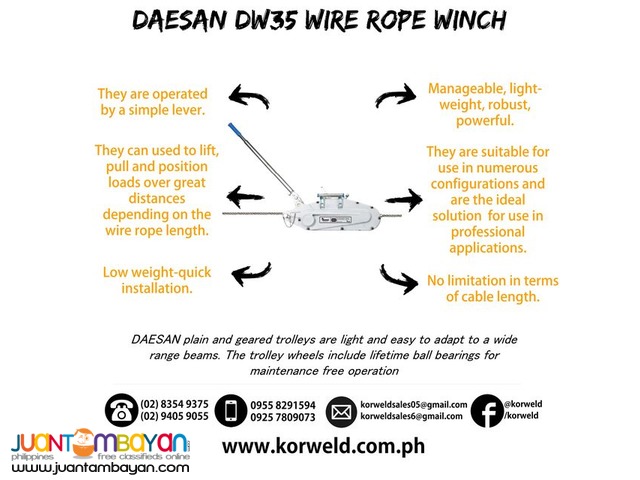 Wire Rope Winch 3.2 Ton (Made In Korea)
