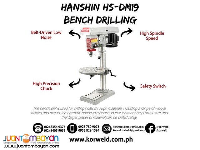 Bench Drilling Machine 1-19mm / 12 Stages
