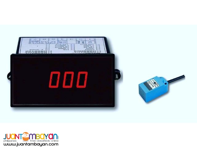 Panel Tachometer, RPM Meter, Speed Meter with Inductive Sensor
