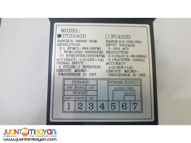 Panel Tachometer, RPM Meter, Speed Meter with Inductive Sensor