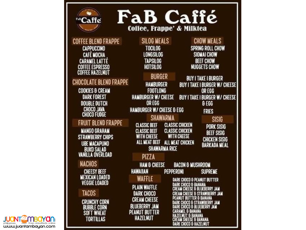 WANT TO FRANCHISE COFFEE SHOP? 