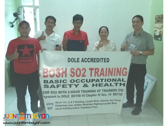 Safety Officer Training Bosh Training Pampanga Dole Accredited