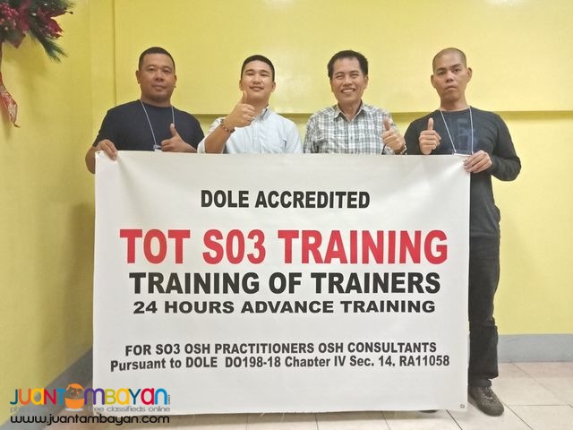 Dole Accredited Tot Training for Safety Officer 3 Quezon City