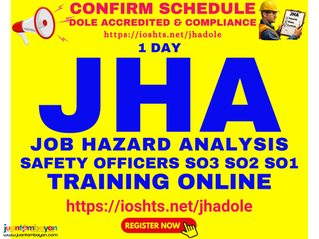 SO3 Training Safety Officer 3 Training jHA DOLE SO2 SO1 Training
