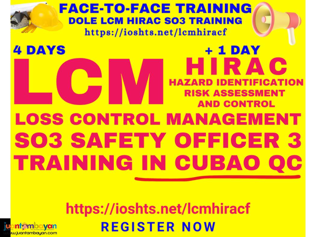 LCM HIRAC Safety Officer 3 SO3 Training DOLE Training Face To Face