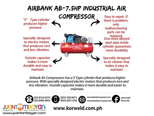 Industrial Air Compressor 7.5HP 200Liters