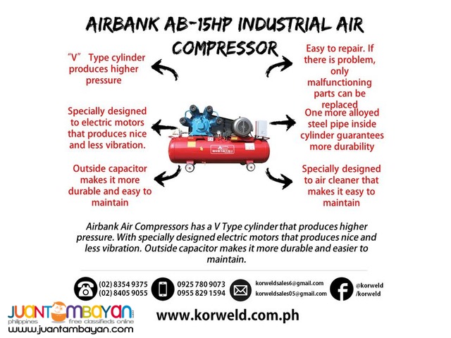 Industrial Air Compressor 15HP 280Liters