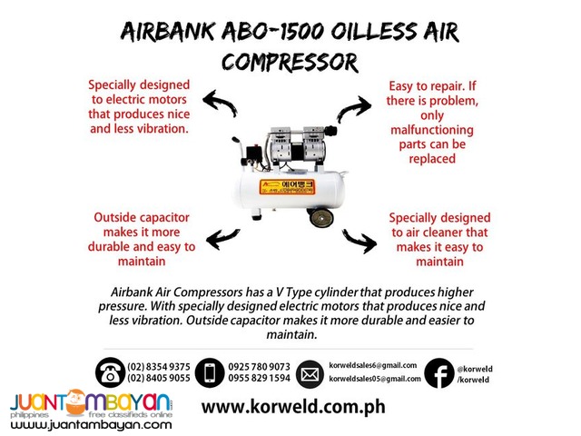 Oilless Air Compressor 2HP 50Liters