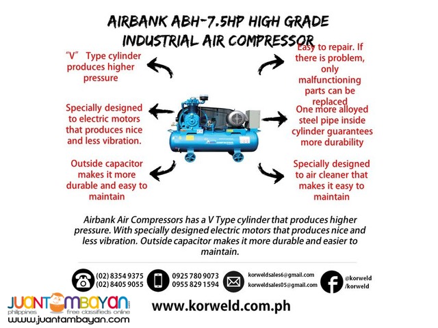 High-grade Industrial Air Compressor 7.5HP 150Liters