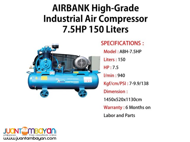 High-grade Industrial Air Compressor 7.5HP 150Liters