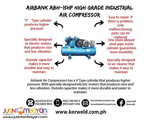 High-grade Industrial Air Compressor 15 HP 280 Liters