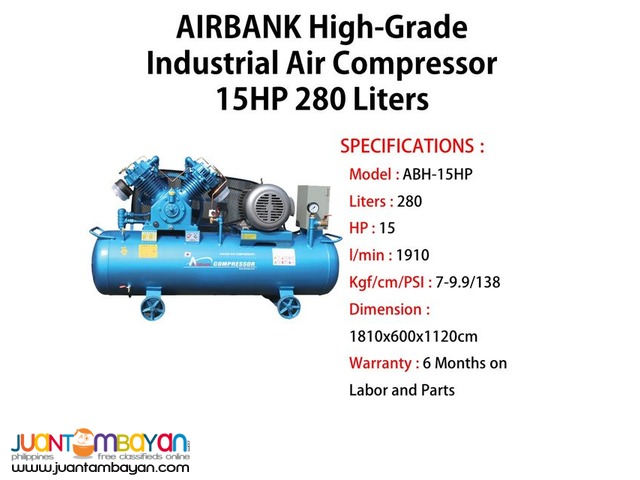 High-grade Industrial Air Compressor 15 HP 280 Liters