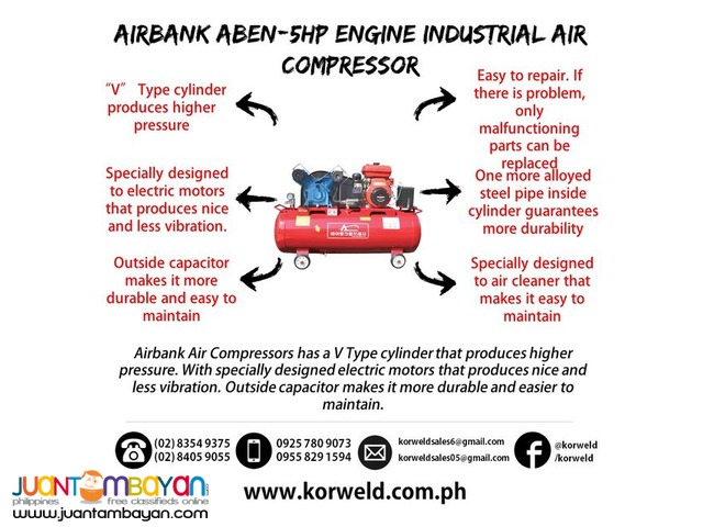 Engine Air Compressor 5HP 200Liters