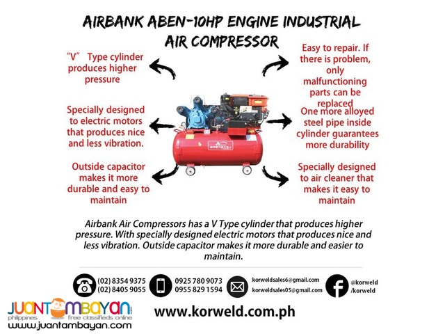 Engine Air Compressor 10HP 400Liters