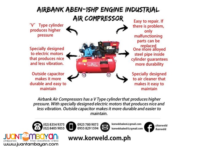 Engine Air Compressor 15HP 400Liters