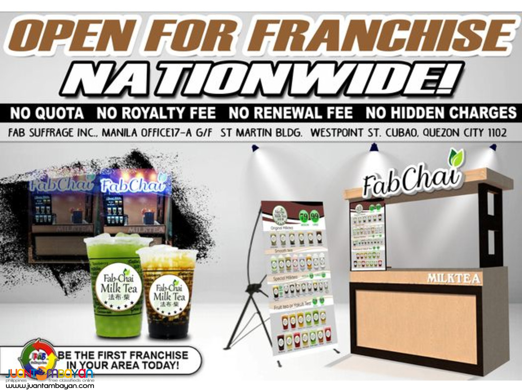 Alternative Franchise For Infinitea Milk Tea :  Fab-Chai Milk Tea
