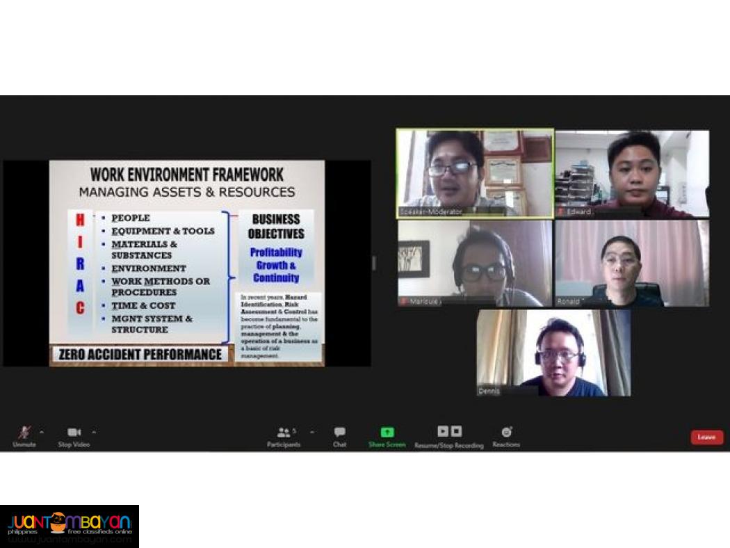 Online DOLE Training SO3 Safety Officer 3 LCM HIRAC Online Training