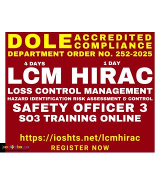 DOLE SO3 Safety Officer 3 Training LCM HIRAC Training Online