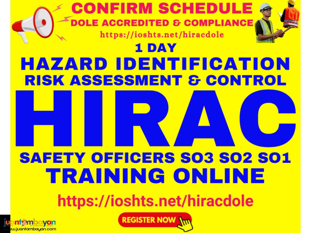 HIRAC Training for Safety Officers SO3 SO2 SO1 DOLE Compliance