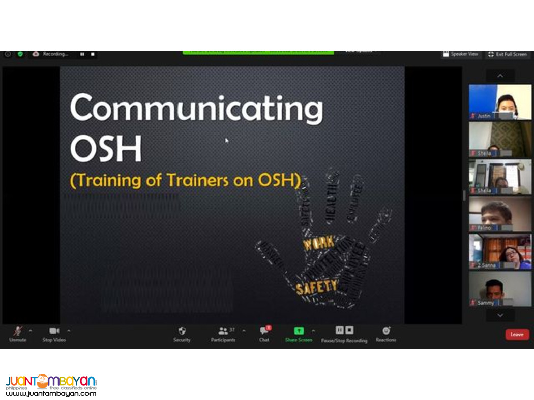 inhouse Training of Trainers DOLE Accredited Training