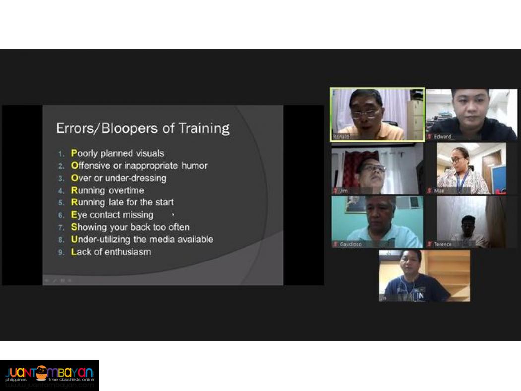inhouse Training of Trainers DOLE Accredited Training