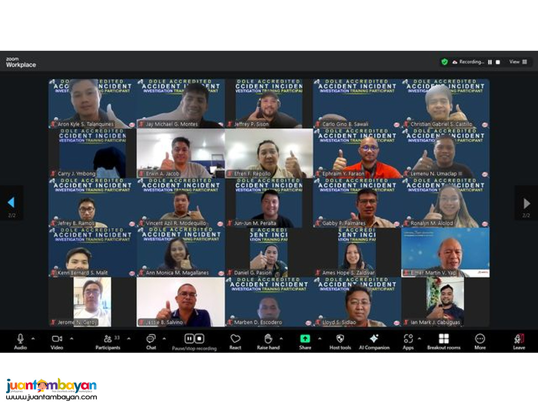 Online Accident Incident Investigation Training DOLE Accredited