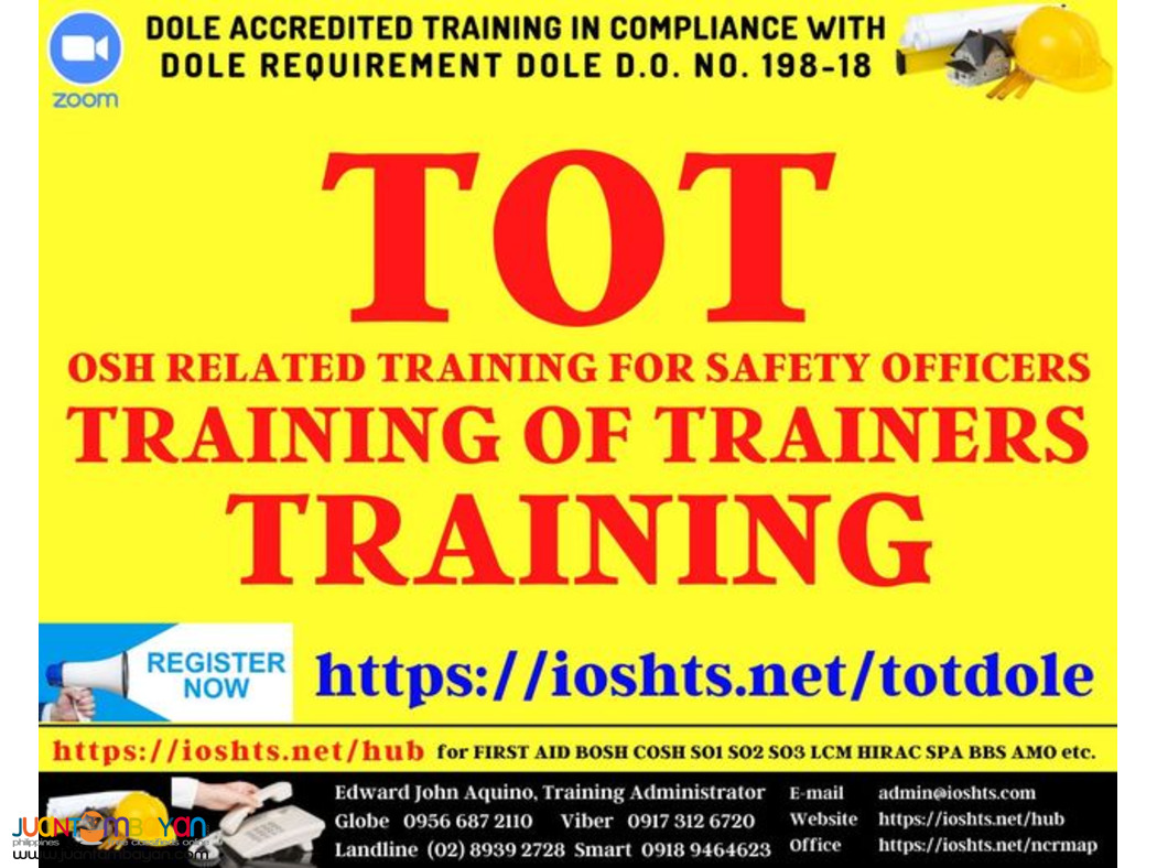 DOLE Online TOT Training for Safety Officer Training of Trainers