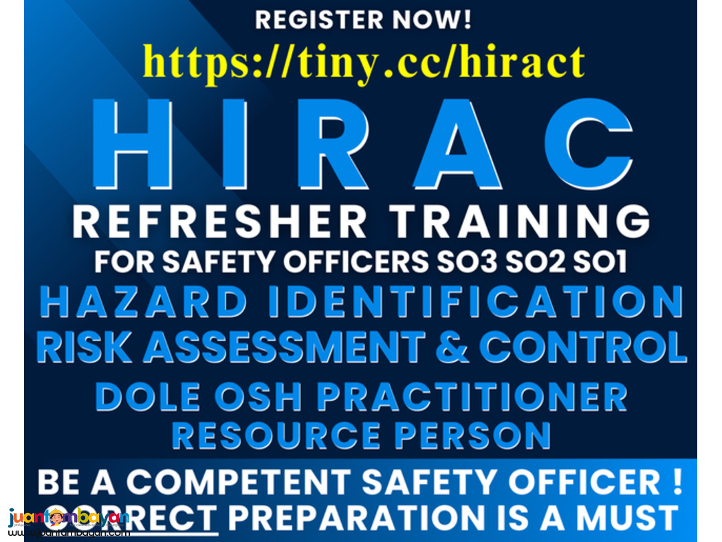 Refresher HIRAC Training for Safety Officers SO3 SO2 SO1 Refresher HIRAC Training for Safety Officers SO3 SO2 SO1
