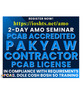 AMO Pakyaw PCAB License COSH Training AMO Seminar STE Safety Officer