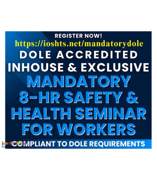 Inhouse DOLE Mandatory 8 hours Safety and Health Seminar for Employees