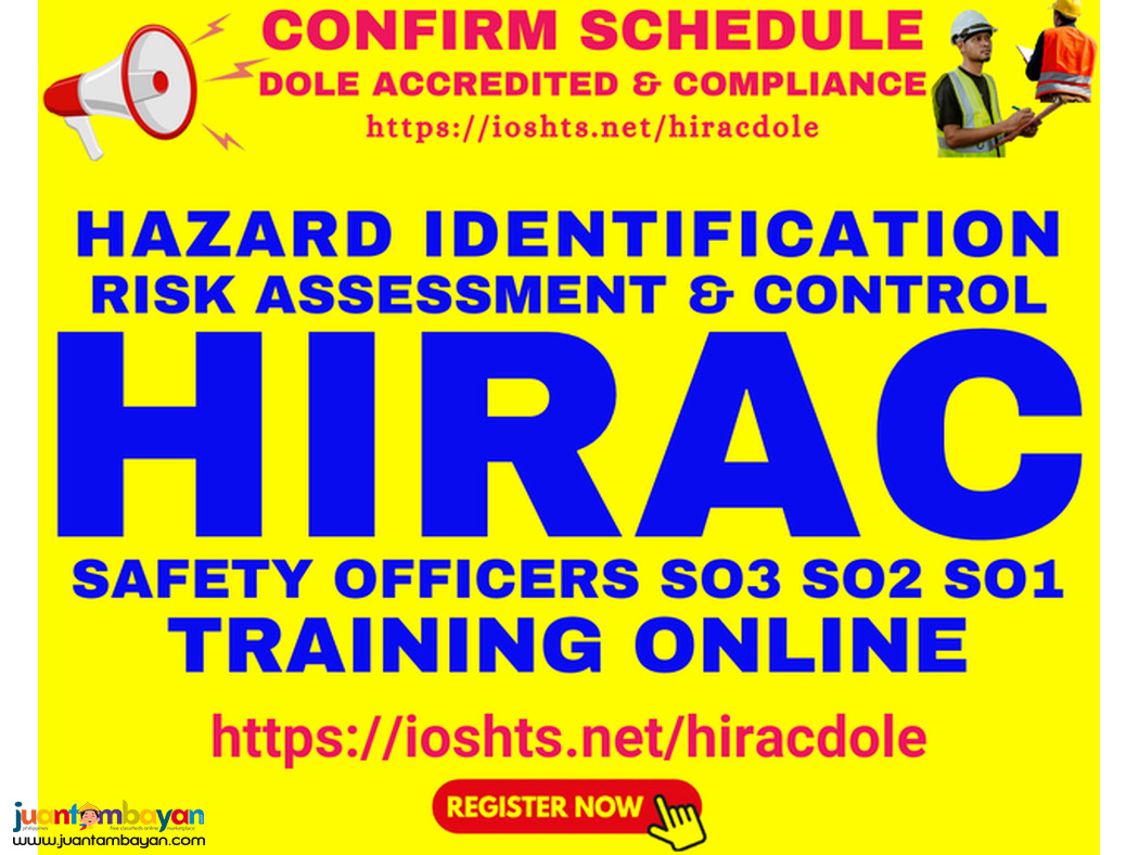HIRAC Training DOLE Specialized OSH Training DOLE Safety Officer 3 SO2