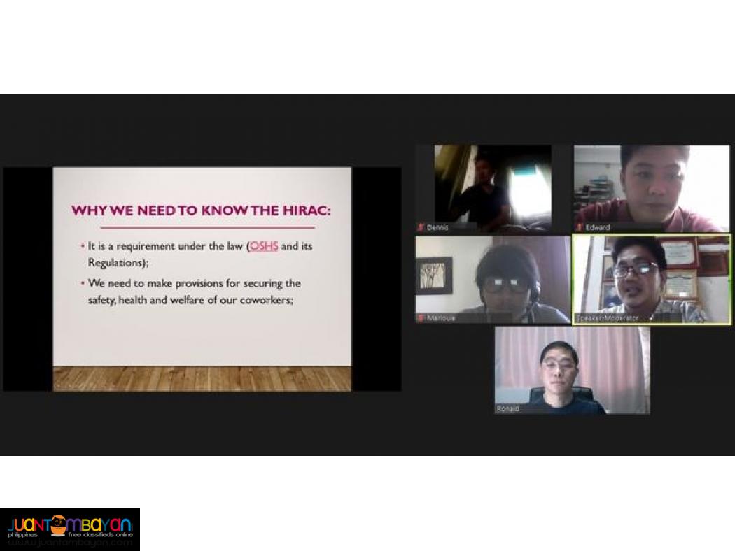 HIRAC Training DOLE Specialized OSH Training DOLE Safety Officer 3 SO2