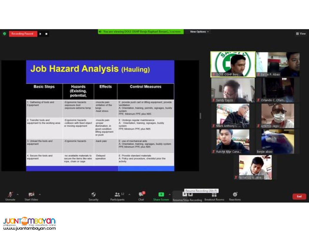 Online Fire Watcher Training DOLE Accredited Training Hot Works Safety