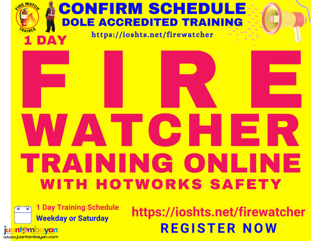 Online Fire Watcher Training DOLE Accredited Training Hot Works Safety