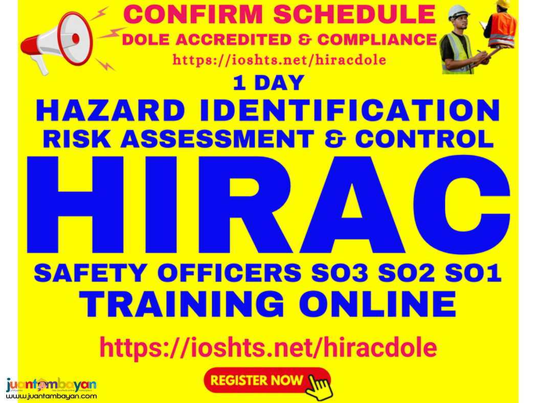 HIRAC Training DOLE Specialized OSH Training DOLE Safety Officer 3 SO2