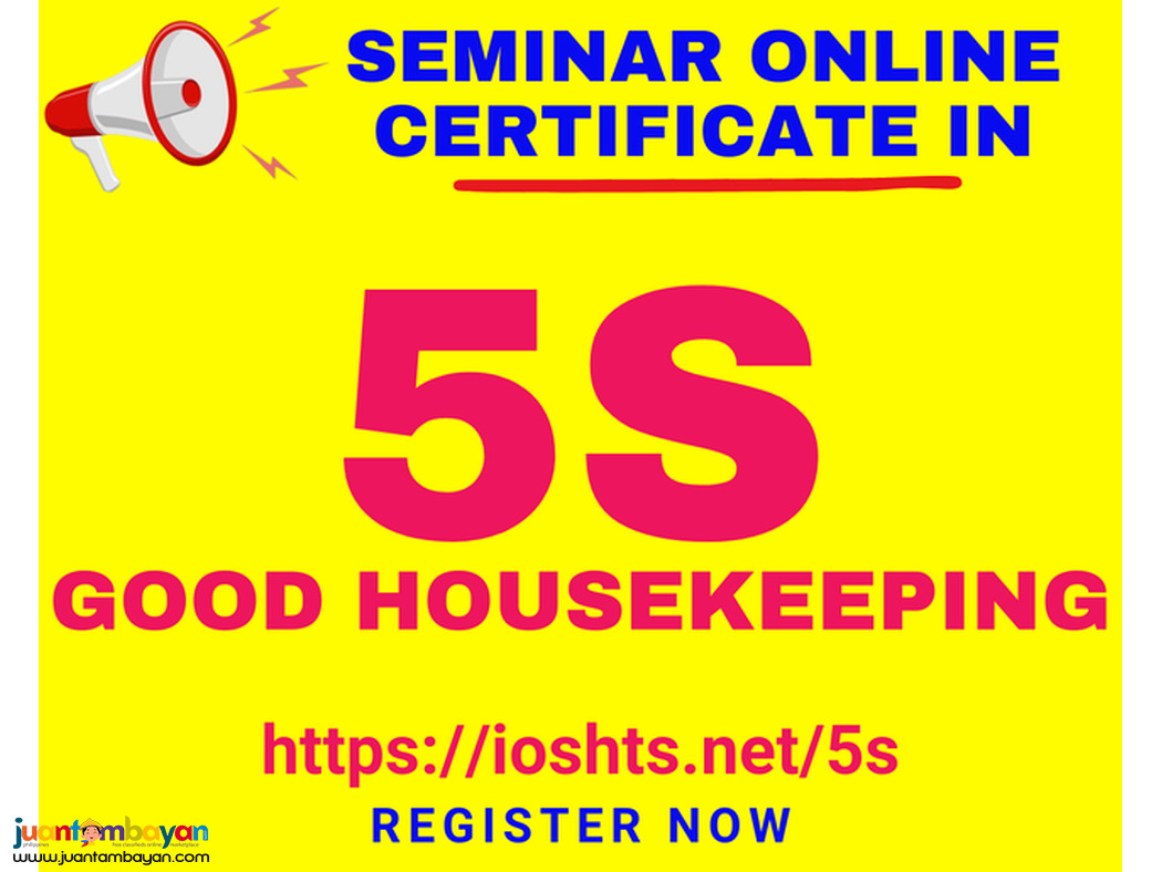 Online Seminar 5S Good Housekeeping Seminar with Certificate