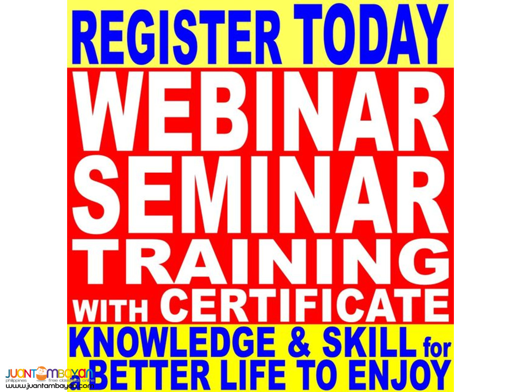 Training Seminar webinar Online via Zoom with Certificate