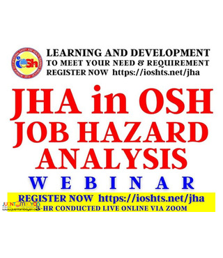 JHA in OSH Webinar with Certificate Online Seminar via Zoom
