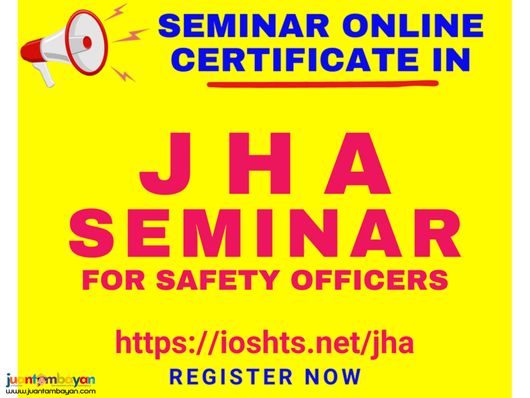 Online JHA Seminar with Certificate for Safety Officers 