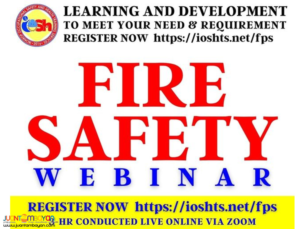 Fire Safety Webinar With Certificate Online Seminar via Zoom