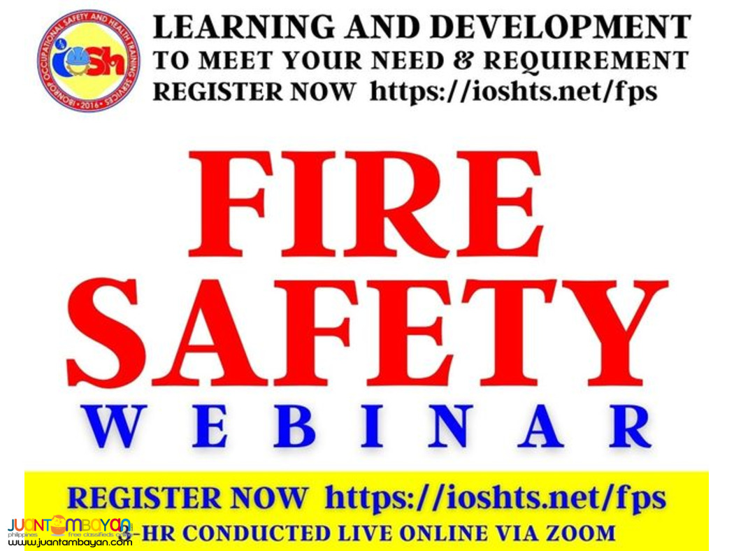 Fire Safety Webinar With Certificate Online Seminar via Zoom Fire Safety Webinar With Certificate Online Seminar via Zoom