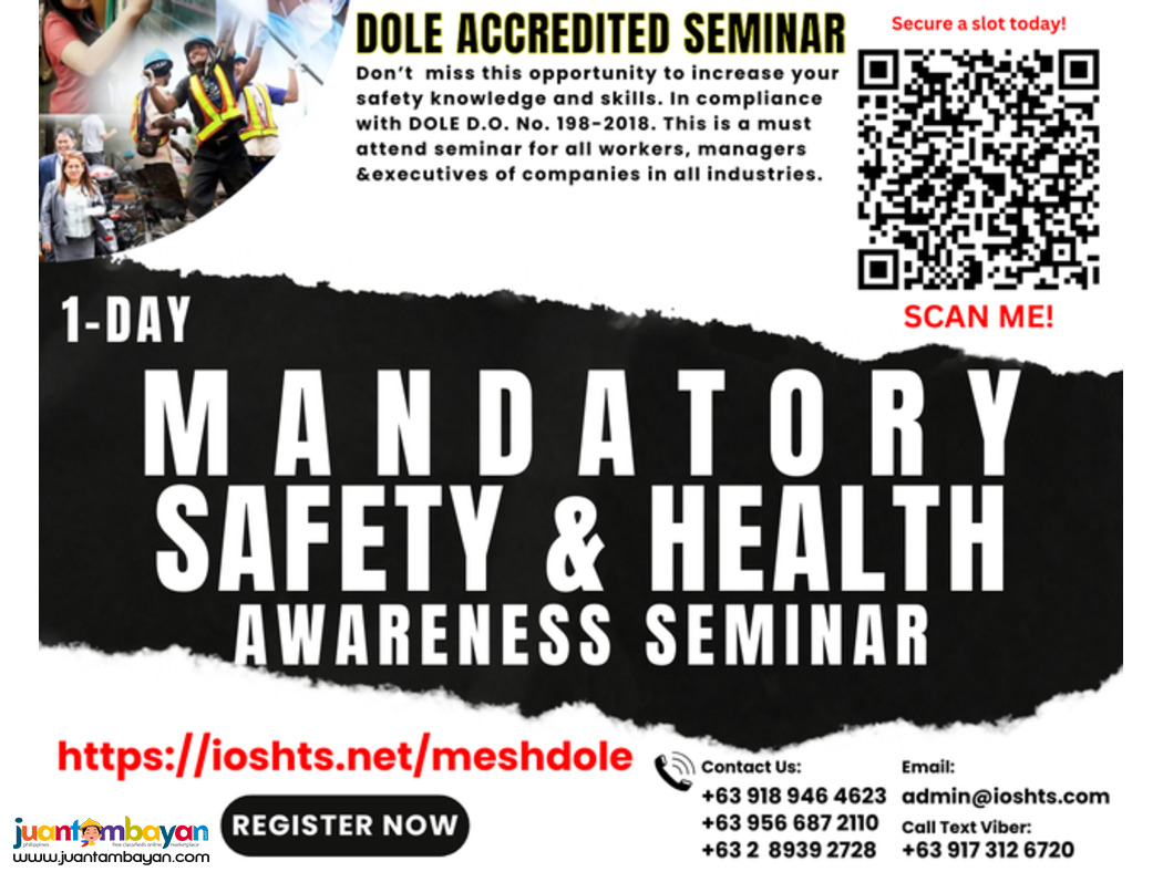 Mandatory Safety Health Seminar Workers DOLE Mandatory OSH Seminar