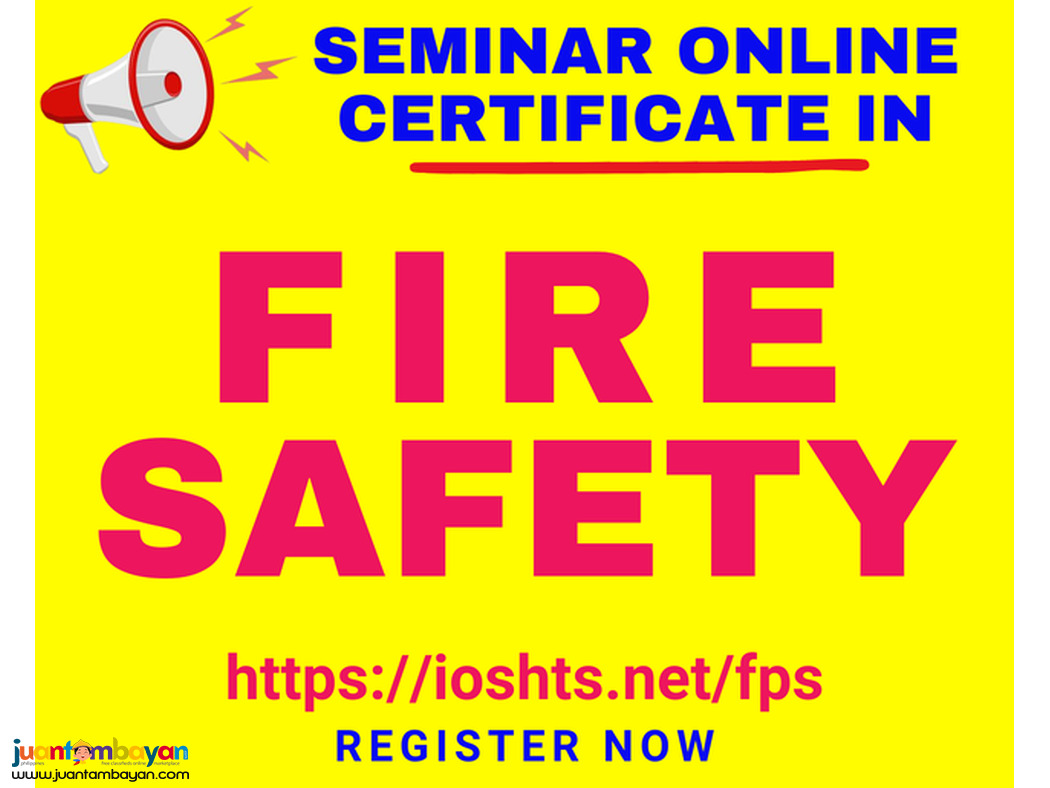 Online Seminar Fire Safety Seminar via Zoom with Certificate