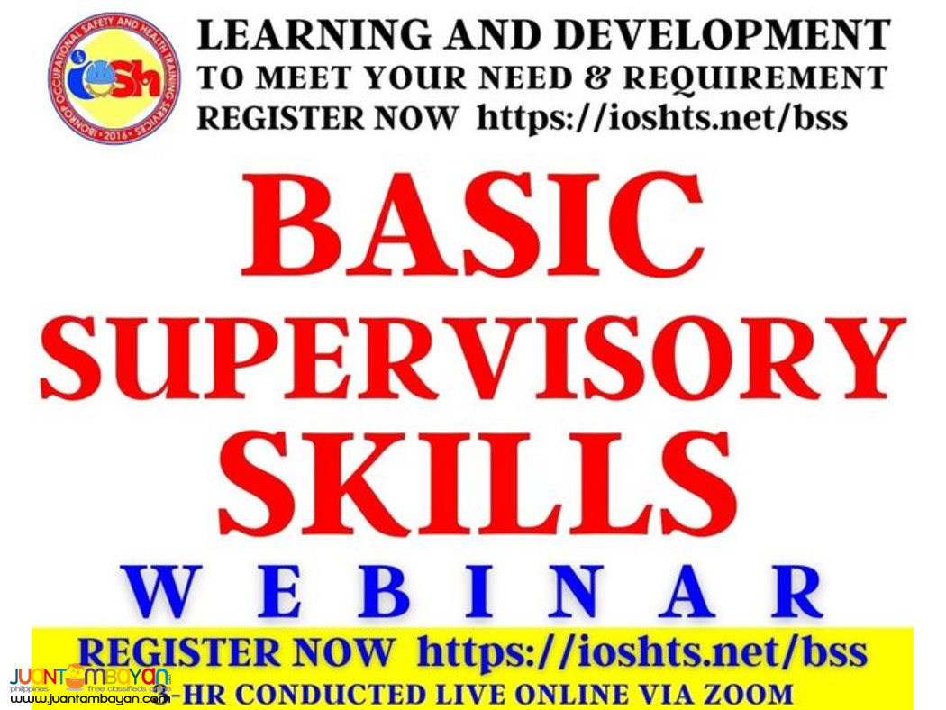 Basic Supervisory Skills Seminar Certificate Online Webinar